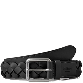 Mulberry Heritage Braided Belt, Black Silky Calf